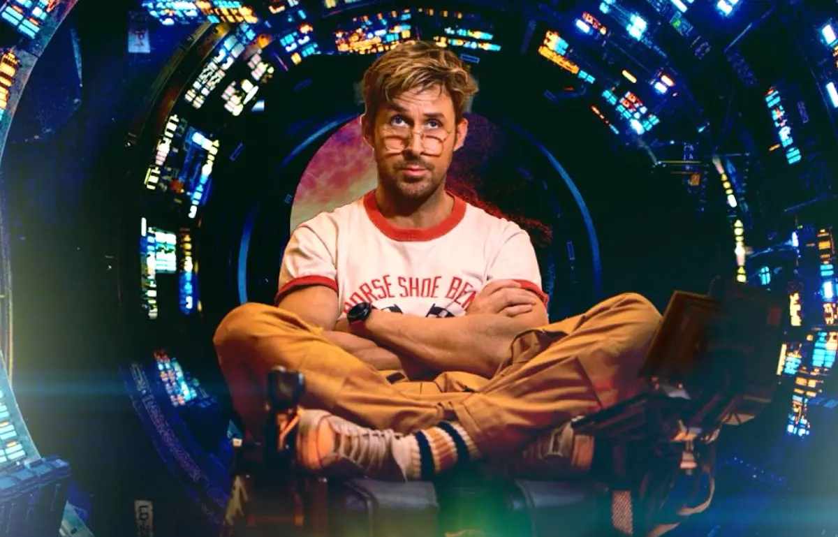 Ryan Gosling em cena de Devoradores de Estrelas dentro da nave espacial