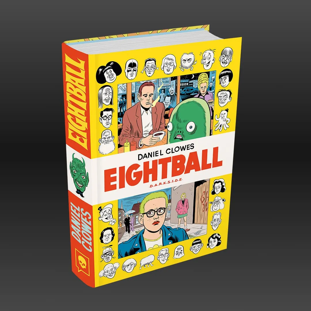 Capa da edição brasileira de Eightball Completo pela Darkside Books com arte de Daniel Clowes