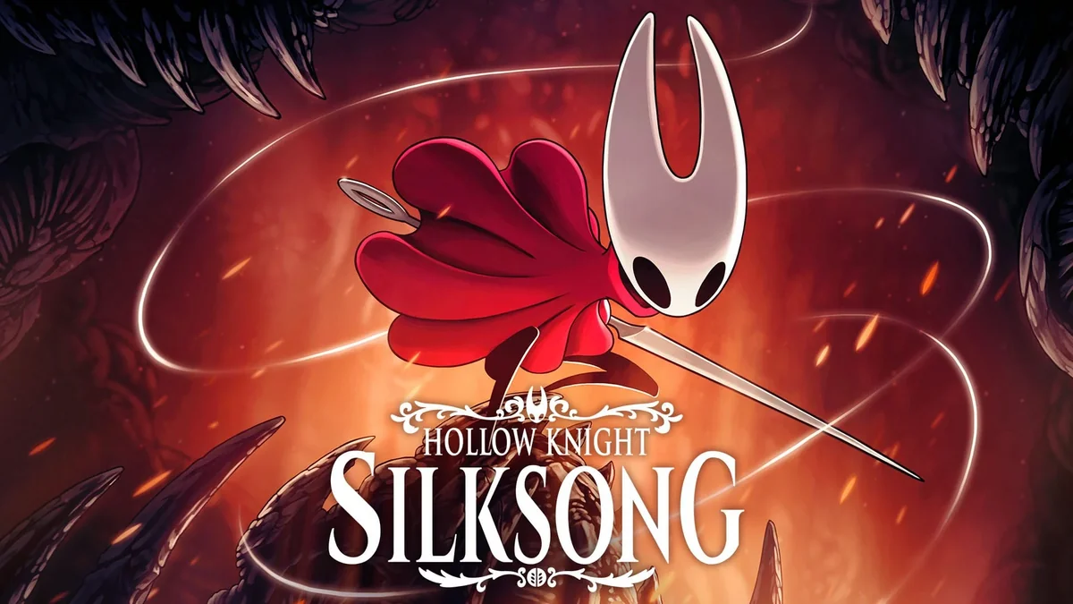 Hollow Knight Silksong key art showing Hornet ready for battle