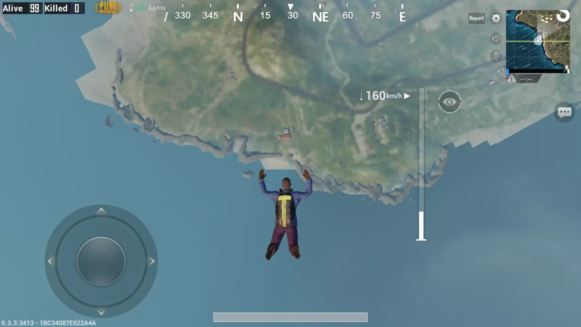 PUBG Mobile parachute landing