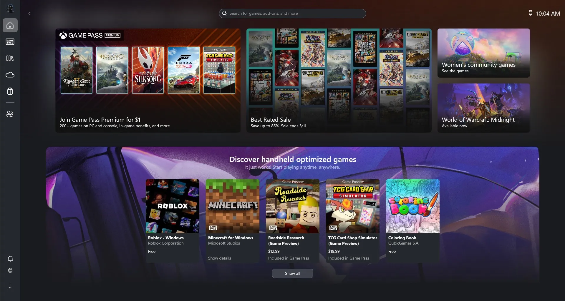 Interface do Xbox Mode no Windows 11 transformando um PC em experiência de console